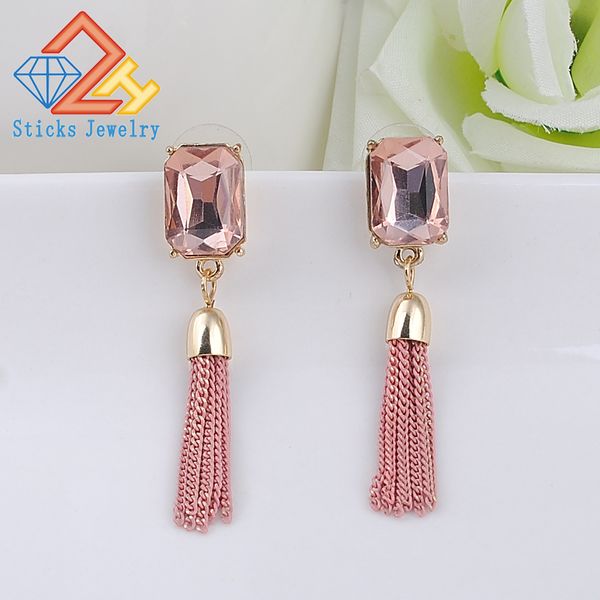 tassel earrings personality metal chain long earrings rhinestone gold plated jewelry wholesale gifts all match, Silver
tassel earrings personality metal chain long earrings rhinestone gold plated jewelry wholesale gifts all match, Silver