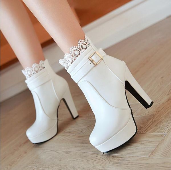 Women Ankle Boots High Heels Boots Platform Shoes womens Fashion Lace Buckle Thin Heel Boots Womens Spring Autumn White Booties
Women Ankle Boots High Heels Boots Platform Shoes womens Fashion Lace Buckle Thin Heel Boots Womens Spring Autumn White Booties