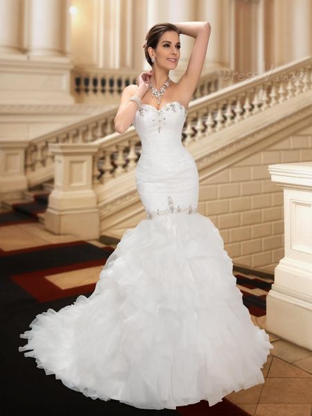 Mermaid Cascading Ruffles Wedding Dresses 2019 Newest Full Beaded Bodice Tiers Organza Sweetheart Bride Dress Custom Made Vestidos De Novia
Mermaid Cascading Ruffles Wedding Dresses 2019 Newest Full Beaded Bodice Tiers Organza Sweetheart Bride Dress Custom Made Vestidos De Novia