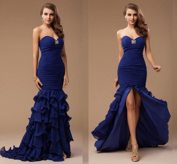 navy blue sweetheart ruffles evening gowns crystals beaded front split chiffon tiered prom dresses floor length backless formal party dress, Black;red
navy blue sweetheart ruffles evening gowns crystals beaded front split chiffon tiered prom dresses floor length backless formal party dress, Black;red