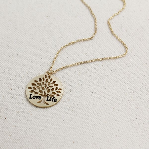 tree of life gold leaf love life letter gold pendant necklace women sweater chain necklace jewelry, Silver
tree of life gold leaf love life letter gold pendant necklace women sweater chain necklace jewelry, Silver