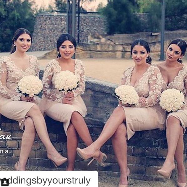 custom made flowers deep v-neck long sleeve knee length bridesmaid dresses party dress evening prom gowns vestidos de novia, White;pink
custom made flowers deep v-neck long sleeve knee length bridesmaid dresses party dress evening prom gowns vestidos de novia, White;pink