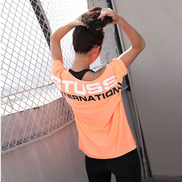 sleeve off-shoulder quick printed sports short women yoga t running letter loose shirt fitness gym dry gaupc, Black
sleeve off-shoulder quick printed sports short women yoga t running letter loose shirt fitness gym dry gaupc, Black
