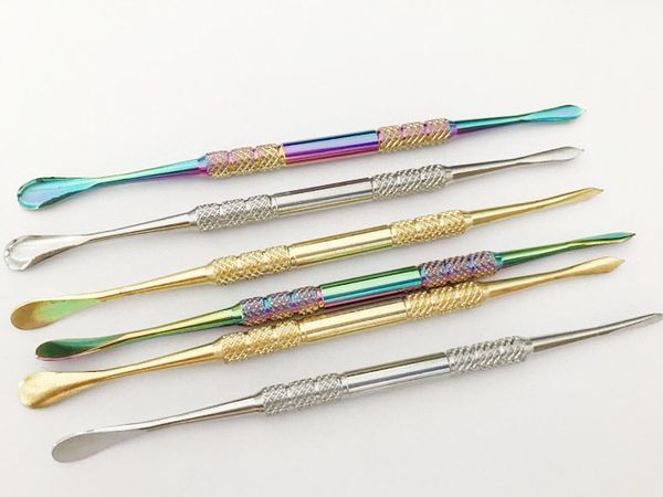 121 мм Радуга золото из нержавеющей стали цвет воска Dabber инструмент воск инструмент для сухой травы испаритель стеклянный шар распылитель
121 мм Радуга золото из нержавеющей стали цвет воска Dabber инструмент воск инструмент для сухой травы испаритель стеклянный шар распылитель