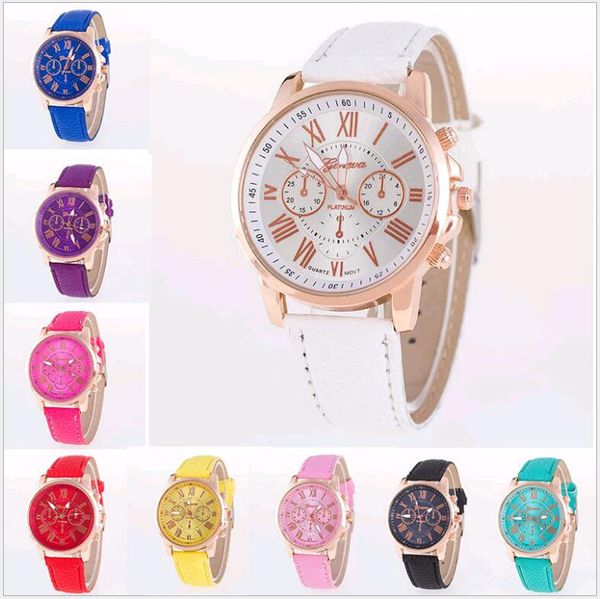 new women men geneva watch pu leather wristband 3 eyes six needle dial fashion student wristwatches 14colors, Slivery;brown 
new women men geneva watch pu leather wristband 3 eyes six needle dial fashion student wristwatches 14colors, Slivery;brown