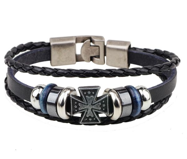 New religion crusades leather bracelet,casted cross hematite finish,3 rows snap closure
New religion crusades leather bracelet,casted cross hematite finish,3 rows snap closure