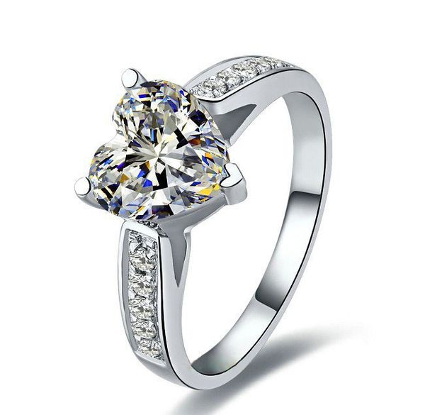 new arrival foreverbeauty 1ct heart design simulate diamond rings for women wedding, Silver
new arrival foreverbeauty 1ct heart design simulate diamond rings for women wedding, Silver
