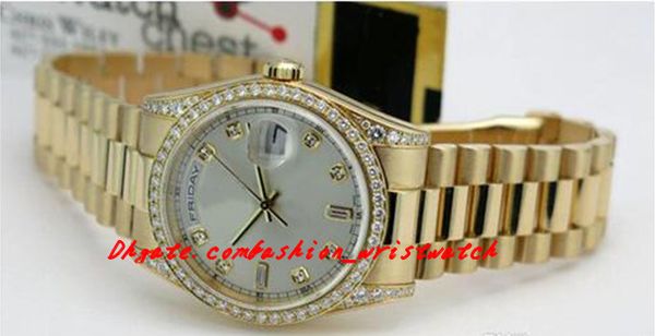 luxury christmas gift 36mm watches 118388 diamond 18k gold automatic stainless steel mechanical men's watch wristwatch, Slivery;brown
luxury christmas gift 36mm watches 118388 diamond 18k gold automatic stainless steel mechanical men's watch wristwatch, Slivery;brown