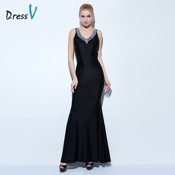 2019 Newest Black Mermaid Long Evening Dress Deep V Neck Sleeveless Beading Floor Length Elegant Prom Dress Trumpet Formal Party Dress
2019 Newest Black Mermaid Long Evening Dress Deep V Neck Sleeveless Beading Floor Length Elegant Prom Dress Trumpet Formal Party Dress
