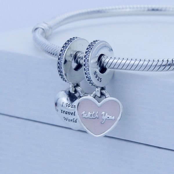 fits pandora style bracelets authentic 925 sterling silver beads travel together forever,pink enamel and clear cz diy fashion charms 1pc/lot, Black
fits pandora style bracelets authentic 925 sterling silver beads travel together forever,pink enamel and clear cz diy fashion charms 1pc/lot, Black