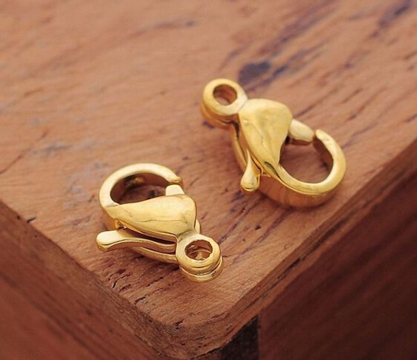 30ps/ lot in bulk 18k gold plated 12mm jewelry accessories fashion stainless steel lobster clasps hook diy jewelry finding & components
30ps/ lot in bulk 18k gold plated 12mm jewelry accessories fashion stainless steel lobster clasps hook diy jewelry finding & components