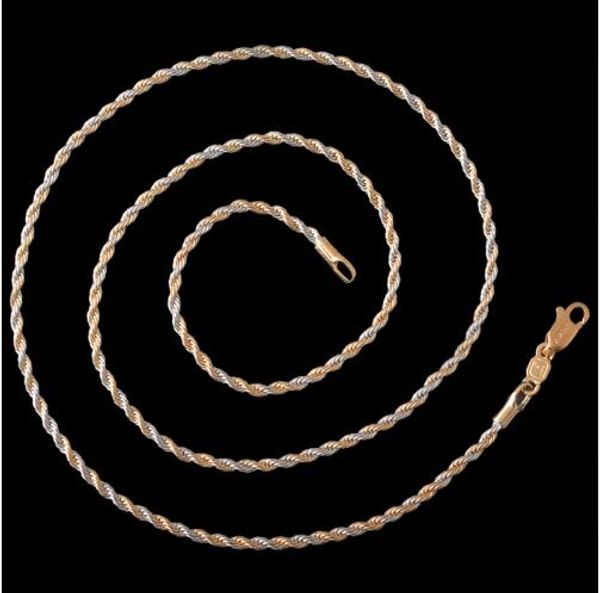 (500*2mm)special design 2 colors twisted necklaces chain women (18k+white gold color) for wholesale price party dress jewelry, Silver
(500*2mm)special design 2 colors twisted necklaces chain women (18k+white gold color) for wholesale price party dress jewelry, Silver