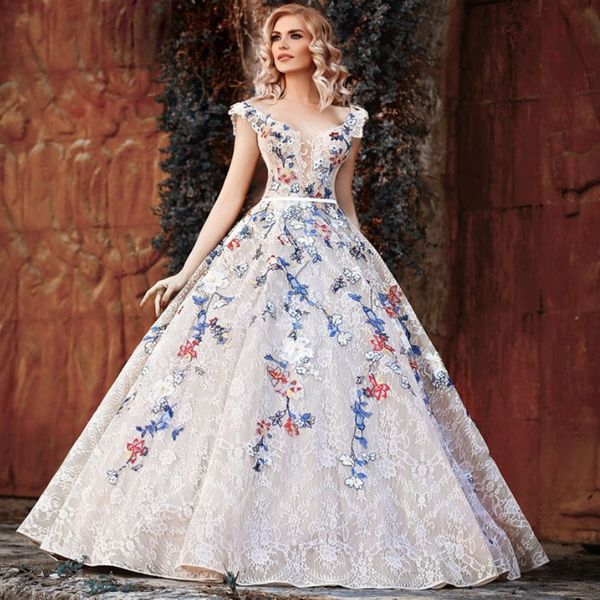 charming lace ball gown prom dresses deep v-neck applique sleeveless zipper back evening dress special occasion dresses party gown, Black
charming lace ball gown prom dresses deep v-neck applique sleeveless zipper back evening dress special occasion dresses party gown, Black