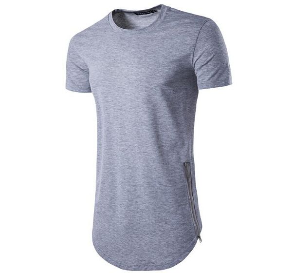 men high street tshirts summer short sleeved both sides zippers design casual long solid hip hop tees, White;black
men high street tshirts summer short sleeved both sides zippers design casual long solid hip hop tees, White;black