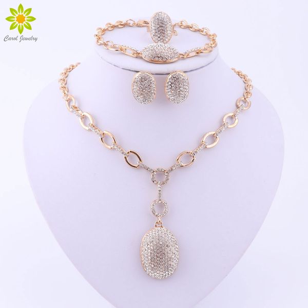 jewelry sets for women gold plated statement necklace earrings bracelet full crystal ring wedding dress accessories, Slivery;golden
jewelry sets for women gold plated statement necklace earrings bracelet full crystal ring wedding dress accessories, Slivery;golden