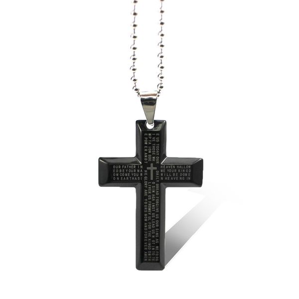 new chic religious faith black english printed cross pendant necklace neck chain #r671, Silver
new chic religious faith black english printed cross pendant necklace neck chain #r671, Silver