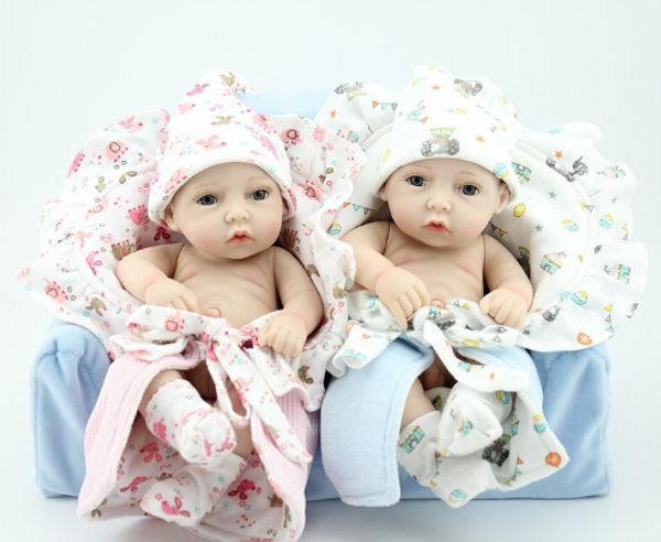 

wholesale-new baby silicone s/ fashion reborn babies dolls lifelike 12" silicone vinyl boy and girl doll 100% handmade