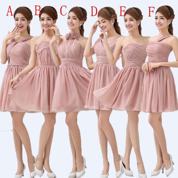 pleated short chiffon bridesmaid dress nude pink ball gown bridesmaids formal dresses lace up 6 styles mixed order, White;pink
pleated short chiffon bridesmaid dress nude pink ball gown bridesmaids formal dresses lace up 6 styles mixed order, White;pink