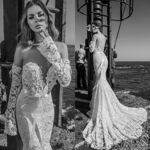 2019 mermaid backless wedding dresses sweetheart lace court train beach wedding dress vestidos de noiva, White
2019 mermaid backless wedding dresses sweetheart lace court train beach wedding dress vestidos de noiva, White
