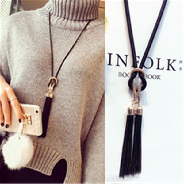 new fashion black color statement chain pendant necklace tassel long necklace jewelry sweater necklace for women, Silver
new fashion black color statement chain pendant necklace tassel long necklace jewelry sweater necklace for women, Silver