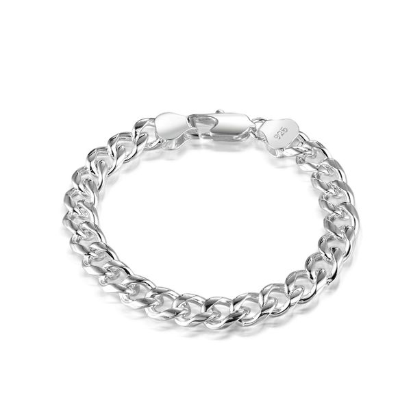men's 925 sterling silver 9mm thick curb chain long buckle clasp bracelet sterling silver bracelet, Black
men's 925 sterling silver 9mm thick curb chain long buckle clasp bracelet sterling silver bracelet, Black