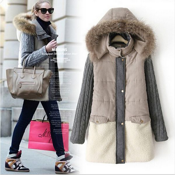 natural fur collar winter coat women warm parkas wool patchwork jacket plus size parkas for women ladies, Black
natural fur collar winter coat women warm parkas wool patchwork jacket plus size parkas for women ladies, Black