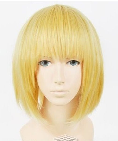 100% new fashion picture full lace wigs>>japan anime attack on titan armin arlart short dark blonde cosplay wig #, Black
100% new fashion picture full lace wigs>>japan anime attack on titan armin arlart short dark blonde cosplay wig #, Black