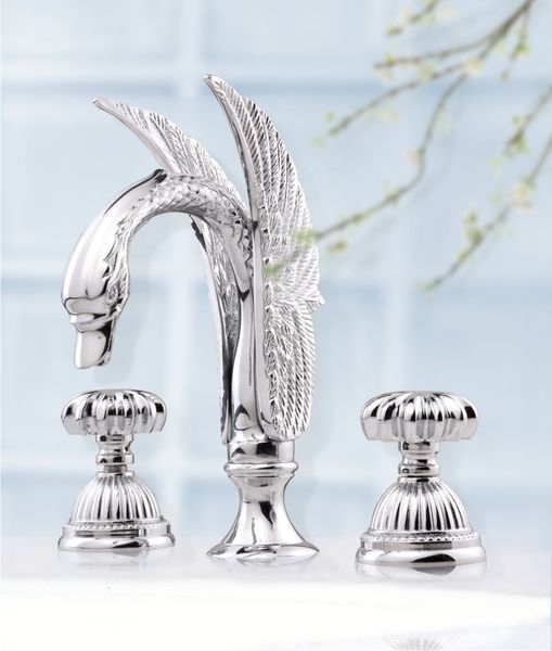 chrome 3 pcs 8" widespread lavatory bathroom sink swan faucet mixer tap rope handles
chrome 3 pcs 8" widespread lavatory bathroom sink swan faucet mixer tap rope handles