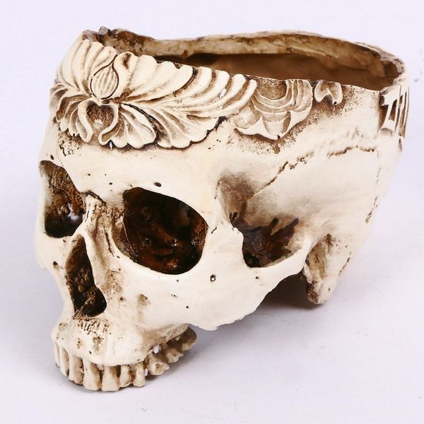 Skull flower pot home decoration party bar reastaurant decor flower vases home pot