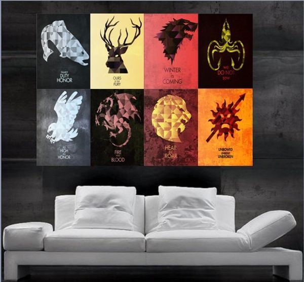Игра престолов символы домов флаги плакат плакат печать стены искусства 8 частей
Игра престолов символы домов флаги плакат плакат печать стены искусства 8 частей