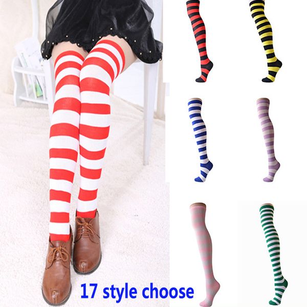 girls striped knee high socks halloween christmas long stocking for women dress long leggings socks hh-s12, Pink;yellow
girls striped knee high socks halloween christmas long stocking for women dress long leggings socks hh-s12, Pink;yellow