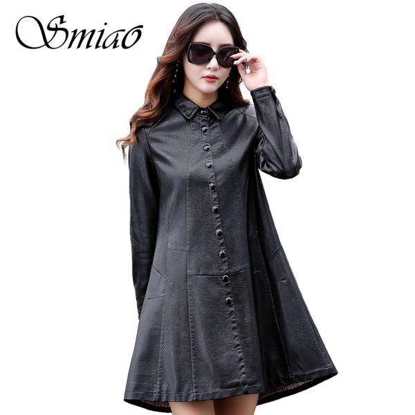 wholesale-smiao 2018 spring autumn single breasted plus size women leather jacket long leather coat female outwear jaqueta de couro 4xl, Black
wholesale-smiao 2018 spring autumn single breasted plus size women leather jacket long leather coat female outwear jaqueta de couro 4xl, Black