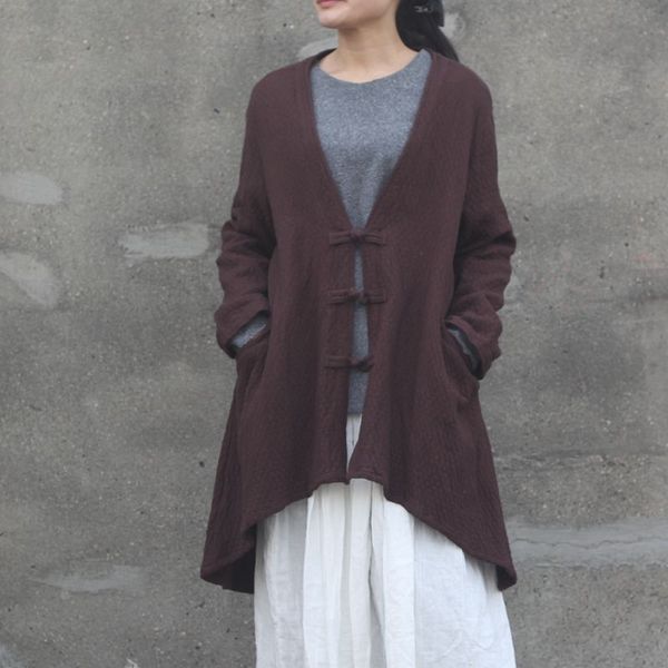 wholesale- johnature original 2016 autumn new women casual jacket cardigan solid color long sleeve irregular loose plus size cardigan, Black;brown
wholesale- johnature original 2016 autumn new women casual jacket cardigan solid color long sleeve irregular loose plus size cardigan, Black;brown