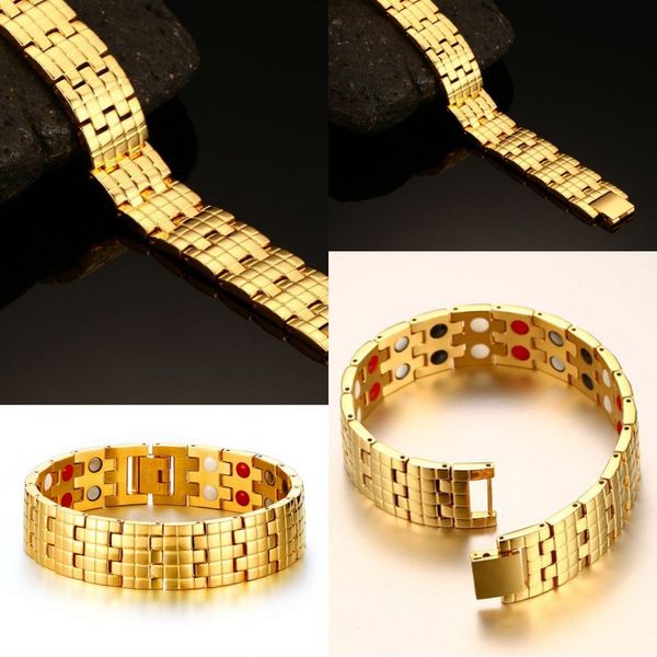 gold color 16mm stainless steel health care magnetic bracelet men jewelry therapy balance and energy mens bracelets fashion jewelry b876s, Black
gold color 16mm stainless steel health care magnetic bracelet men jewelry therapy balance and energy mens bracelets fashion jewelry b876s, Black
