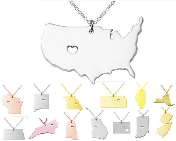 america 50 states map pendant necklaces with heart diy state pendent & necklace stainless steel jewelry alaska state new york state, Silver
america 50 states map pendant necklaces with heart diy state pendent & necklace stainless steel jewelry alaska state new york state, Silver