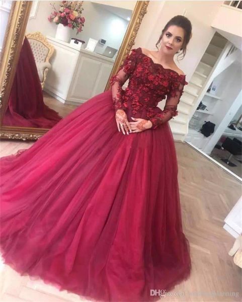 2021 new formal burgundy prom dresses off shoulders long sleeves lace appliques prom gowns floor length ball gown party dresses, Black
2021 new formal burgundy prom dresses off shoulders long sleeves lace appliques prom gowns floor length ball gown party dresses, Black