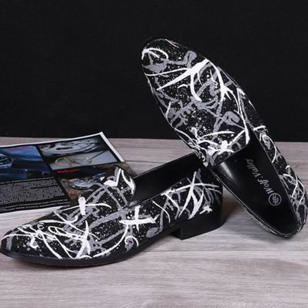 designer mens business leisure leather shoes british fashion graffiti slip on flat shoes for mens mixed color boat shoes 38-46, Black
designer mens business leisure leather shoes british fashion graffiti slip on flat shoes for mens mixed color boat shoes 38-46, Black