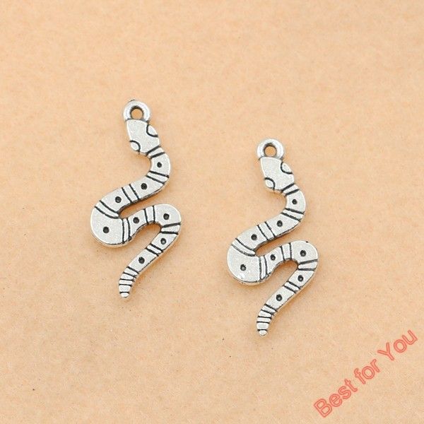100pcs tibetan silver plated snake charms pendants for jewelry making diy craft handmade 26x12mm jewelry making, Bronze;silver
100pcs tibetan silver plated snake charms pendants for jewelry making diy craft handmade 26x12mm jewelry making, Bronze;silver
