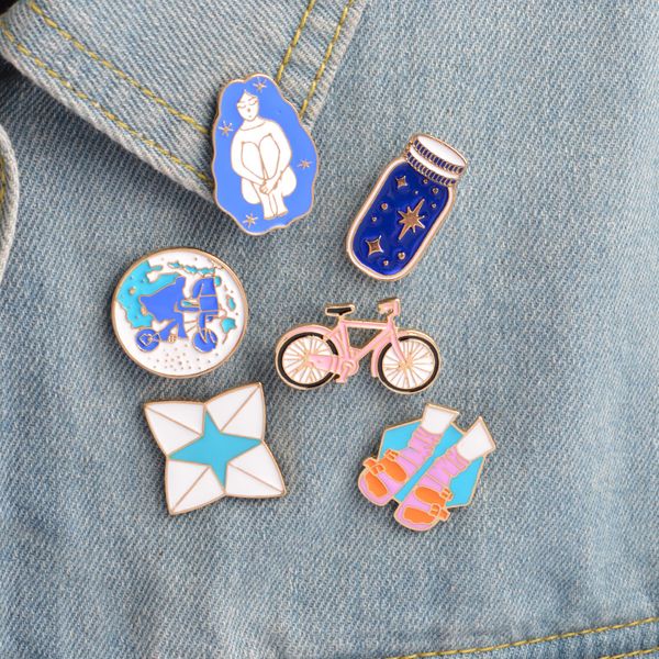 Brooches & pins Pink bicycle earth blue wish bottle sock sandal Pin for jackets and backpacks Gift for friend
Brooches & pins Pink bicycle earth blue wish bottle sock sandal Pin for jackets and backpacks Gift for friend