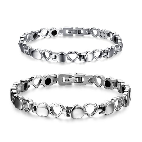 trend style couples heart magnetic bracelet bangles for lover women men stainless steel metal fashion jewelry accessory christmas gift b840s, Black
trend style couples heart magnetic bracelet bangles for lover women men stainless steel metal fashion jewelry accessory christmas gift b840s, Black