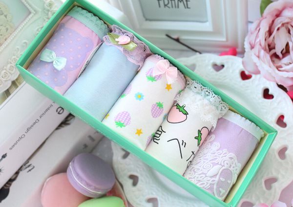 5pcs/box lovely young girls briefs print cartoon panties cotton underwear, Black;pink
5pcs/box lovely young girls briefs print cartoon panties cotton underwear, Black;pink
