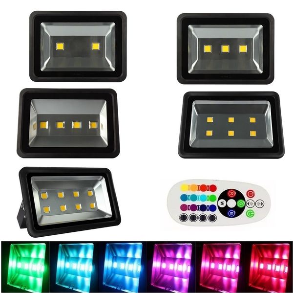 200w 300w 400w 500w 600w Rgb / Warm / Cold White Led Floodlights Outdoor Lighting Led Flood Light Waterproof Ip65 Ac 85-265v