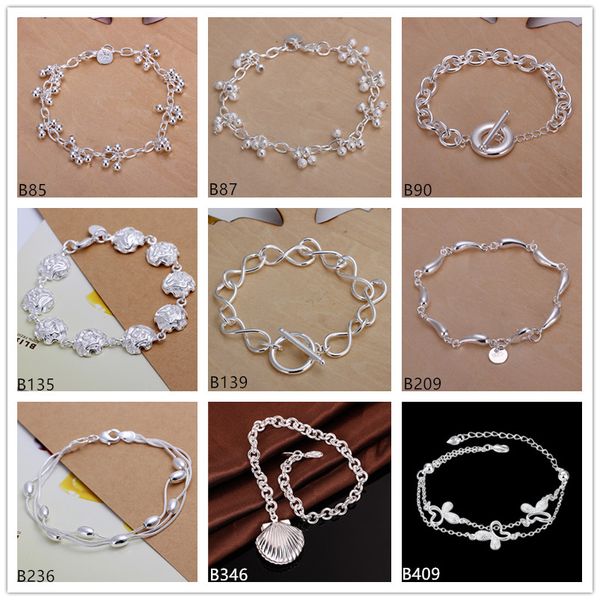 grape shell flower sterling silver plated link, chain bracelets 8 pieces mixed style gtb2 high grade fashion women's 925 silver bracele, Black
grape shell flower sterling silver plated link, chain bracelets 8 pieces mixed style gtb2 high grade fashion women's 925 silver bracele, Black