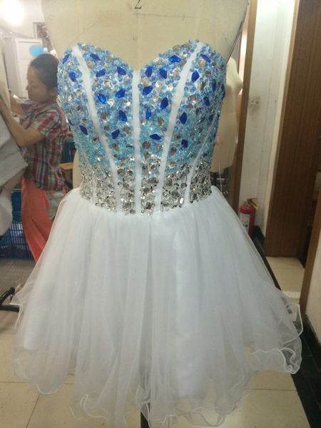 beaded crystal short ball gown prom dress custom made 2016 knee length prom gowns drop shipping, Black
beaded crystal short ball gown prom dress custom made 2016 knee length prom gowns drop shipping, Black