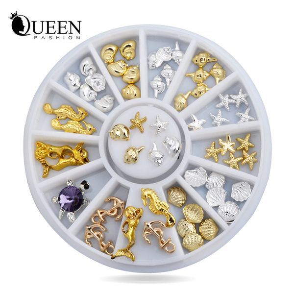 wholesale- new shell starfish sea design gold silver alloy 3d nail art rhinestone decoration wheel charm studs spike jewelry manicure tool, Silver;gold
wholesale- new shell starfish sea design gold silver alloy 3d nail art rhinestone decoration wheel charm studs spike jewelry manicure tool, Silver;gold