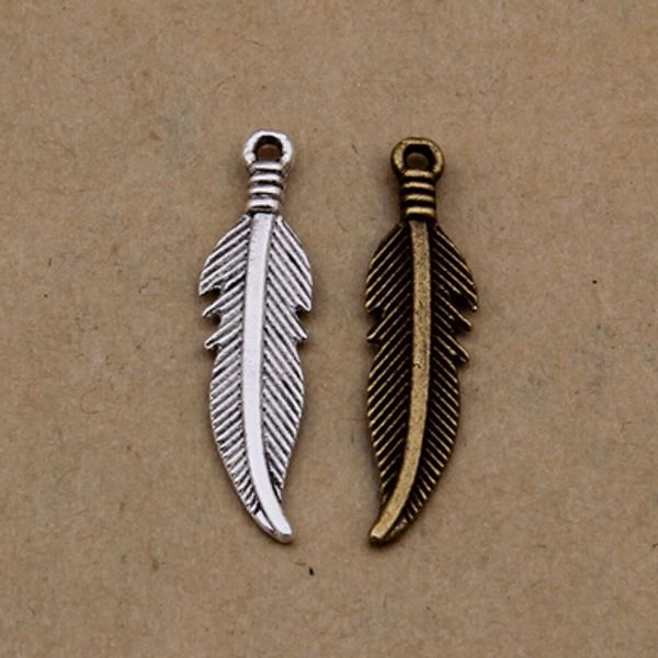 300 pcs antique silver & bronze feather charms pendant 27x6 mm good for your jewerly making findings, Bronze;silver
300 pcs antique silver & bronze feather charms pendant 27x6 mm good for your jewerly making findings, Bronze;silver