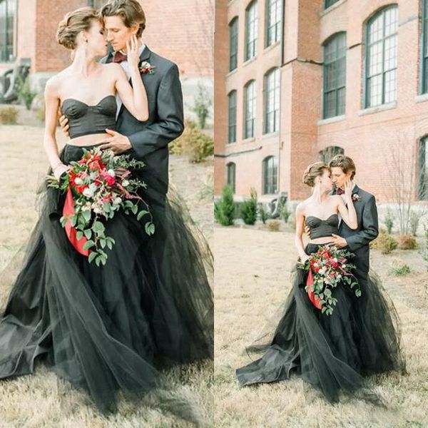 latest 2017 gothic black tulle and satin two pieces wedding dresses sweetheart ruched long bridal gowns custom made en8302, White
latest 2017 gothic black tulle and satin two pieces wedding dresses sweetheart ruched long bridal gowns custom made en8302, White