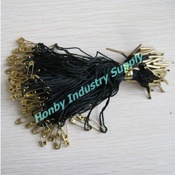 1000 pcs per pack black rope with gold safety pin garment brass hang tag pin ing, Silver
1000 pcs per pack black rope with gold safety pin garment brass hang tag pin ing, Silver