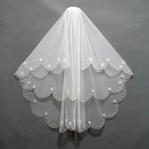 sparkly short bridal veils two layers pearls beading embellished tulle wedding tulle headpiece accessories with comb, Black
sparkly short bridal veils two layers pearls beading embellished tulle wedding tulle headpiece accessories with comb, Black