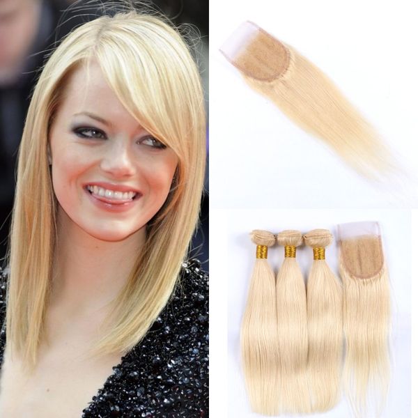 #613 blonde 4x4 part lace closure with bundles virgin indian straight human hair weaves closure g-easy, Black
#613 blonde 4x4 part lace closure with bundles virgin indian straight human hair weaves closure g-easy, Black